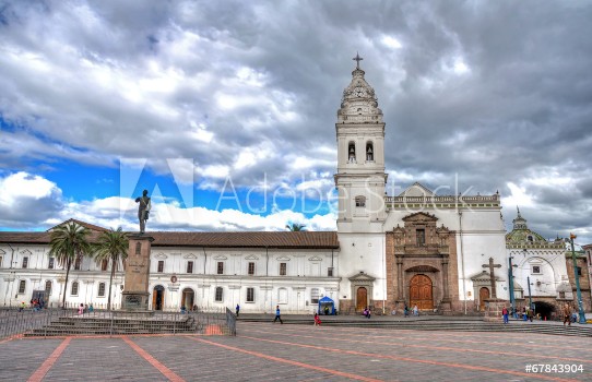 Picture of Santo Domingo church in downtown Quito Ecuador